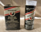 2 QUICKSILVER LUBRICANT ADVERTISING TINS - 2 TIMES MONEY
