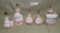 5 PINK ENESCO CERAMIC PRAYER LADY FIGURINES - 5 TIMES MONEY