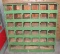 PRIMITIVE WOODEN PARTS BIN ORGANIZER - WILL NOT SHIP