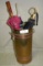 BRASS STYLE UMBRELLA W/3 VINTAGE UMBRELLAS - WILL NOT SHIP