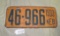 1933 MERRICK CO. NEBR. LICENSE PLATE