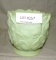 FENTON GREEN SATIN VASELINE GLASS VASE - WATER LILY PATTERN