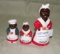 3 PC. BLACK AMERICANA CERAMIC SHAKER SET - SALT, PEPPER, VINEGAR
