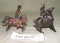 2 VINTAGE METAL HORSE/RIDER TOYS