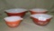 4 PYREX MIXING BOWLS - WHEAT PATTERN - 4 TIMES MONEY
