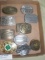 10 ASSORTED AGRICULTURE THEMED BELT BUCKLES - MOSTLY SEED ADVERTISING