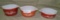 3 SMALL PYREX CASSEROLE BOWLS - WHEAT PATTERN - 3 TIMES MONEY