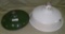 2 INDUSTRIAL ENAMELED LIGHT COVERS - WILL NOT SHIP