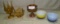 7 ASSORTED PIECES GLASSWARE, KITCHENWARE