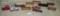 APPROX. 13 ASSORTED TOY TRAIN CARS - SOME PARTS