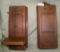 2 ANTIQUE OAK WALL TELEPHONE BOXES - INCOMPLETE