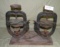PAIR PRIMITIVE BAKER CAST IRON SHOE REPAIR STANDS - LEFT, RIGHT SHOE