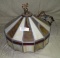 VTG. STAINED GLASS HANGING LIGHT - WILL NOT SHIP