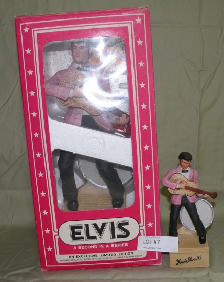 2 ELVIS PRESLEY MUSICAL DECANTERS - ONE WITH BOX - 2 TIMES MONEY