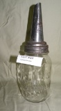 ATLAS MASON JAR W/MASTER MFG. METAL OIL SPOUT