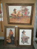3 GORDON SNIDOW FRAMED ART PRINTS - COORS BEER - 3 TIMES MONEY