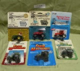 6 ERTL DIECAST METAL 1/64 TOY TRACTORS W/PACKAGES