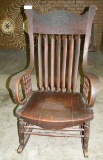 ANTIQUE WOODEN ROCKING CHAIR - WILL NOT SHIP
