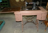 VTG. SEARS COMMANDER SEWING MACHINE W/CABINET - WILL NOT SHIP