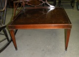 VINTAGE 2-TIER END TABLE ON CASTERS - WILL NOT SHIP