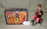 MECHANICAL TIN TOY - GAY 90S CYCLIST W/BOX - JAPAN
