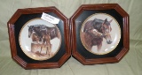 2 FRAMED, NUMBERED FRED STONE HORSE COLLECTOR PLATES