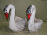 PAIR CONCRETE SWAN PLANTERS - WILL NOT SHIP