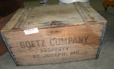 GOETZ COMPANY WOOD SHIPPING CRATE - ST. JOSEPH, MO. - WILL NOT SHIP
