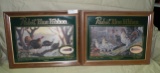2 FRAMED PABST BLUE RIBBON ADVERTISING MIRRORS - 2 TIMES MONEY