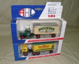 2 AMERICAN HIGHWAY LEGENDS DIECAST 1/64 TRUCKS W/BOXES - 2 TIMES MONEY