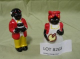 CERAMIC BLACK AMERICANA SALT/PEPPER SET