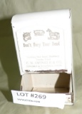 C.W. SWINGLE AND CO. TIN MATCHBOX