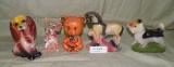5 PCS. ASSORTED VINTAGE CHALKWARE