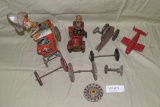 ASSORTED TIN TOY PARTS