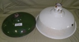 2 INDUSTRIAL ENAMELED LIGHT COVERS - WILL NOT SHIP