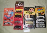 12 ERTL DIECAST METAL 1/64 SCALE TV/MOVIE THEMED TOYS W/PACKAGES