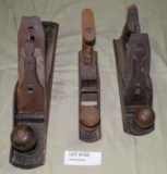 3 PRIMIMITIVE METAL WOOD PLANES - STANLEY, BAILEY, FULTON