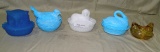5 ASSORTED GLASS NESTING ANIMALS