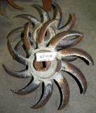PAIR PRIMITIVE CAST IRON COULTER WHEELS