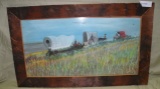 FRAMED WAGON TRAIN PAINTING - RH PORTER