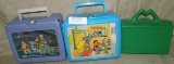 PLASTIC LUNCHBOXES, THERMOS, SCHOOL SUPPLY BOX W/CONTENTS