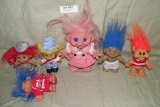 6 ASSORTED TROLL DOLLS