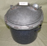 VINTAGE ENAMELED PRESSURE COOKER - WILL NOT SHIP