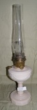 PINK LINCOLN DRAPE ALADDIN OIL LAMP - CHIMNEY DAMAGE