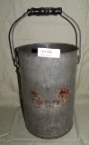 PRIMITIVE TIN BUCKET W/WIRE BAIL HANDLE