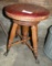 LYON AND HEALY GLASS/CLAW FOOT PIANO STOOL - WILL NOT SHIP