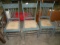 3 ANTIQUE WOODEN DING CHAIRS W/PADDED SEATS - WILL NOT SHIP