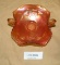 CARNIVAL GLASS DOUBLE HANDLED CRIMPED NAPPY DISH