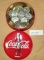 COCA COLA TIN W/56 ASSORTED KENNEDY HALF DOLLARS - ALL AFTER 1964