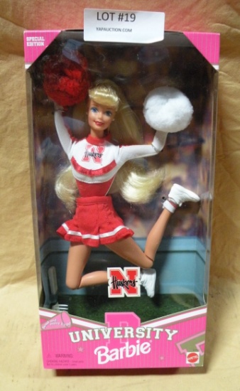 UNIVERSITY BARBIE DOLL W/BOX - NEBRASKA CORNHUSKERS